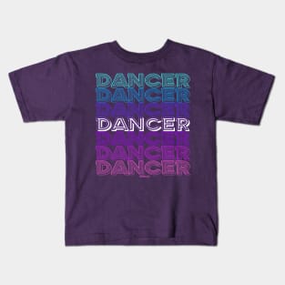 Dancer Repeating Text (Pink and Blue Version) Kids T-Shirt